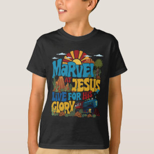 Camiseta Marvel At Jesus Vbs 2025 Viva Para a Glória de Jes