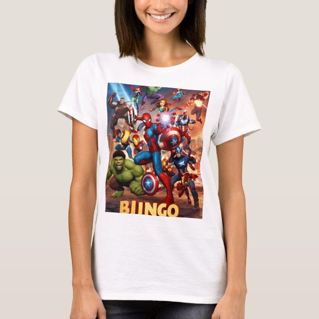 Camiseta Marvel Bingo Heroes (Frente)