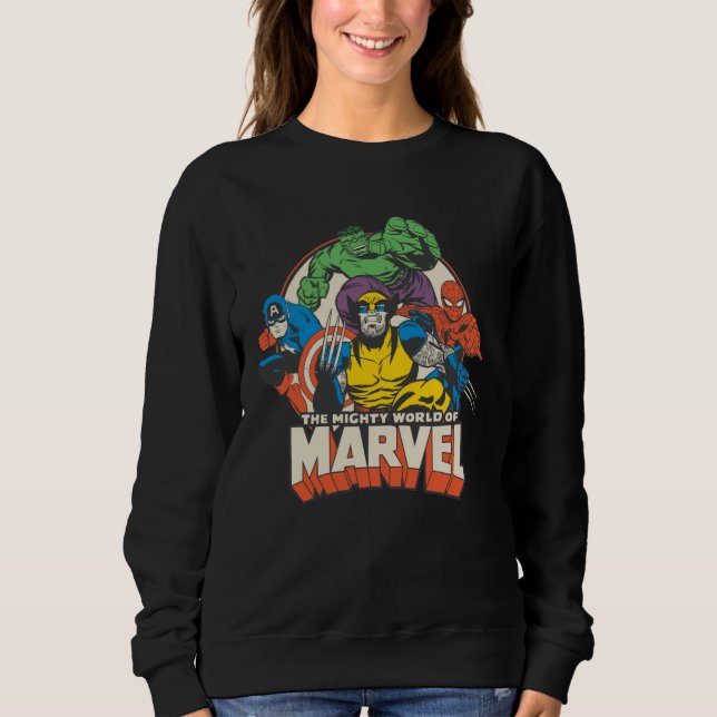 Camiseta Marvel Comics O Poderoso Mundo de Marvel Clássico  (Frente)