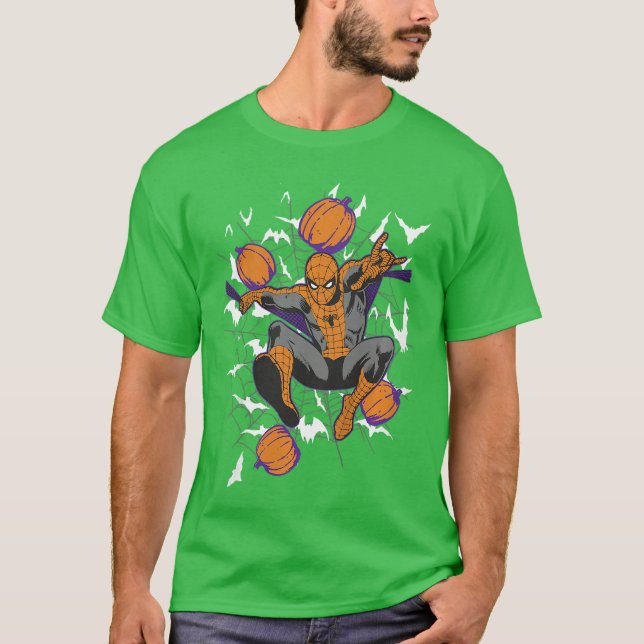 Camiseta Marvel Comics Retro Classic Halloween SpiderMan Pu (Frente)