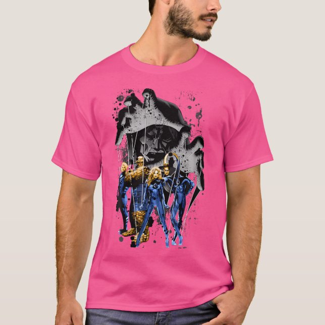Camiseta Marvel Fantástico Quatro Doutores Doom Puppet Mest (Frente)