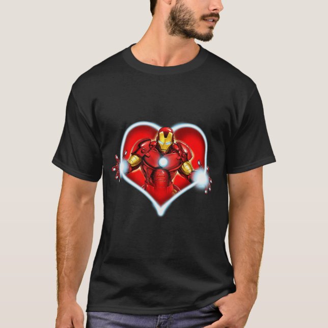 Camiseta Marvel Iron Man Heart Blaster Glow Valentine Graph (Frente)