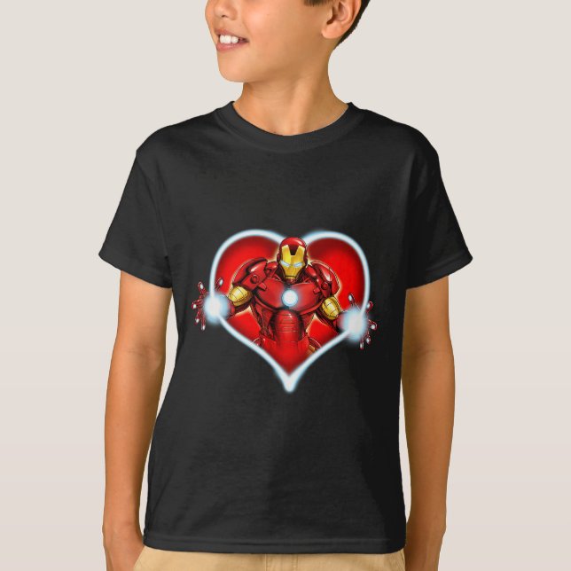 Camiseta Marvel Iron Man Heart Blaster Glow Valentine Graph (Frente)