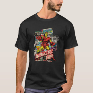 Camiseta Marvel Iron Man Invencível Pai Comic do Dia dos Pa