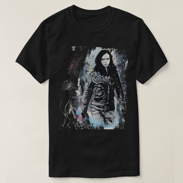 Camiseta Marvel Jessica Jones Sketch Raglan Baseball Tee (Frente do Design)