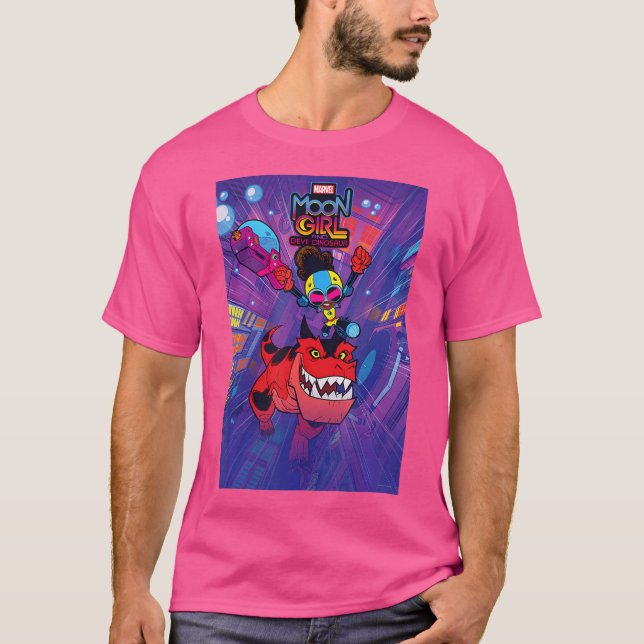 Camiseta Marvel Moon Girl E Devil Dinossaur Series Poster (Frente)