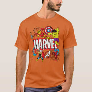 Camiseta Marvel Sketch retrô