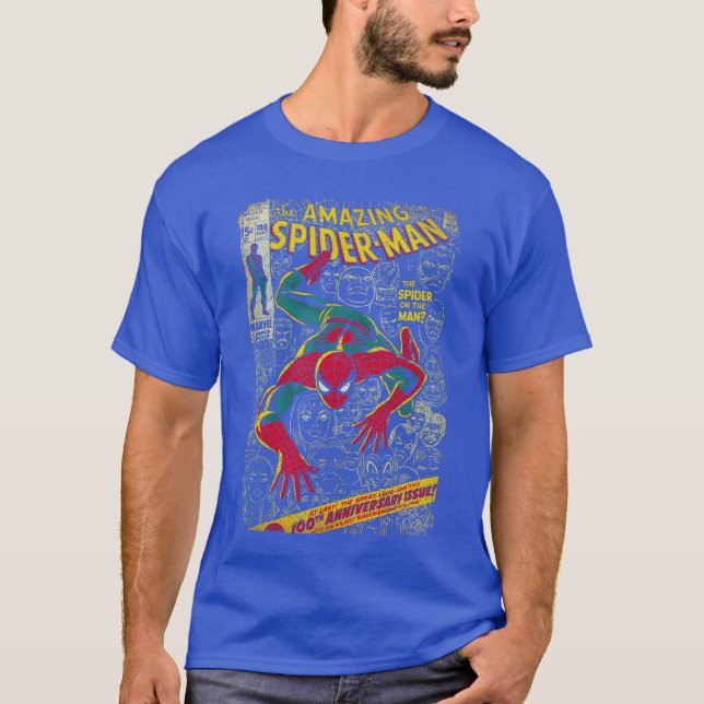 Camiseta Marvel SpiderMan Comic Book Anniversary Short Slee (Frente)