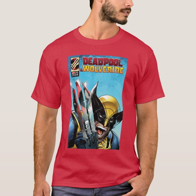 Camiseta Marvel Studios Deadpool Wolverine Comic Cover Homa (Frente)