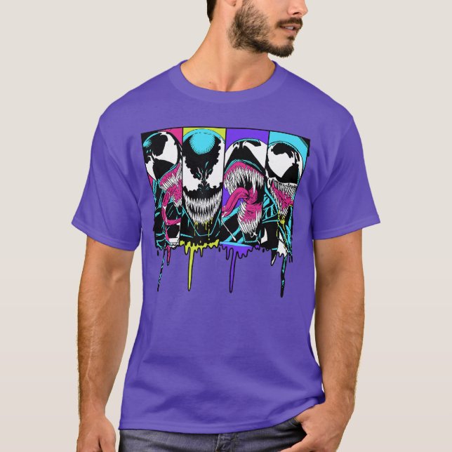 Camiseta Marvel Venom Colorful Comic Panel family (Frente)