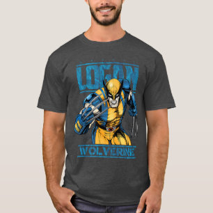 Camiseta Marvel Wolverine Clássico Logan Logotipo de Cômico