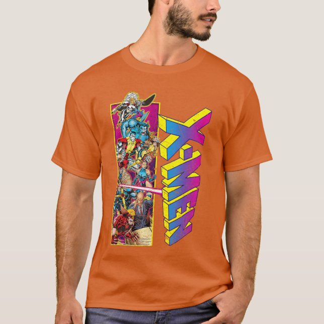 Camiseta Marvel XMen Retro Comic Group Mashup boy (Frente)