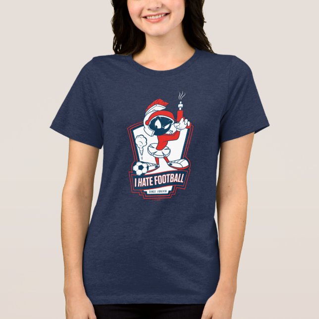Camiseta MARVIN O MARCIANO™ "Eu Odeio Futebol" Gráfico (Frente)