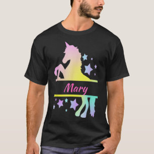Camiseta Mary Unicorn Personalizou Memória do Arco-Íris