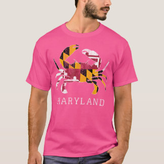 Camiseta Maryland Blue Crab Flag De Férias Familiares Em Ma
