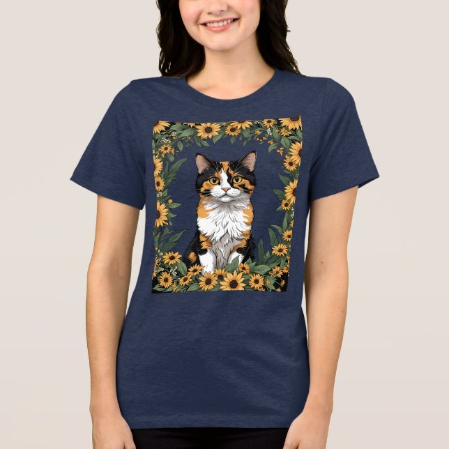 Camiseta Maryland Calico Cat E Black Eyed Susan Flowers 4 (Frente)