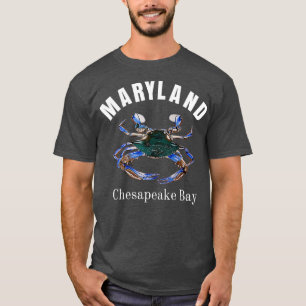 Camiseta Maryland Chesapeake Bay pintou caranguejo azul