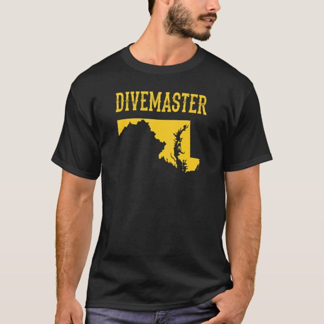 Camiseta Maryland Divemaster Scuba Diving Instrutor Dive F (Frente)
