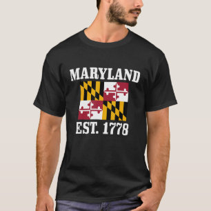 Camiseta Maryland Est 1778 Vinage Maryland Flag Pride