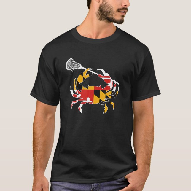 Camiseta Maryland Flag Crab Lacrosse Complete Stick B (Frente)