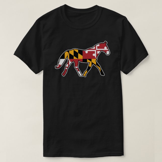 Camiseta Maryland Flag Horse Sticker (Frente do Design)