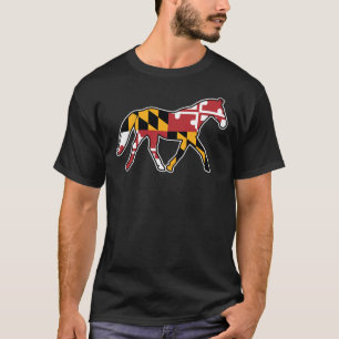 Camiseta Maryland Flag Horse Sticker