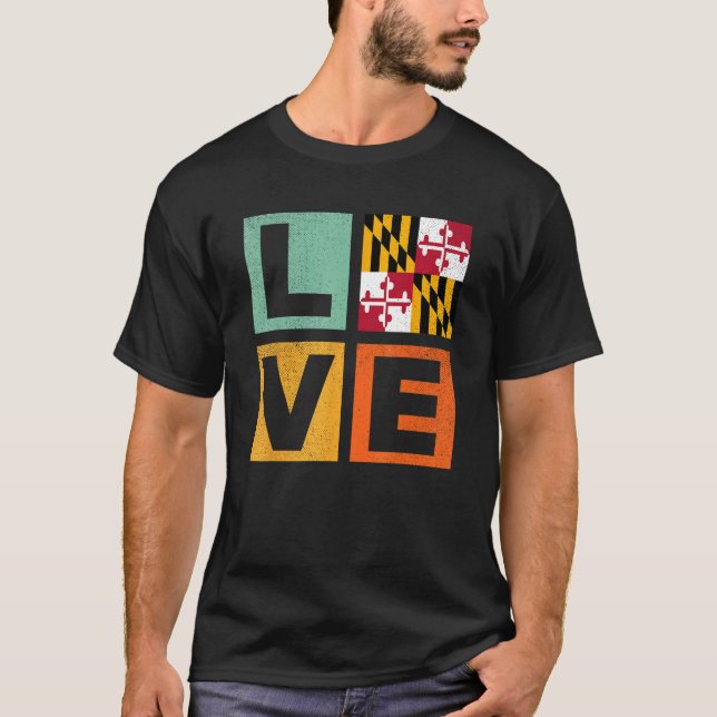 Camiseta Maryland Flag  Love Maryland (Frente)