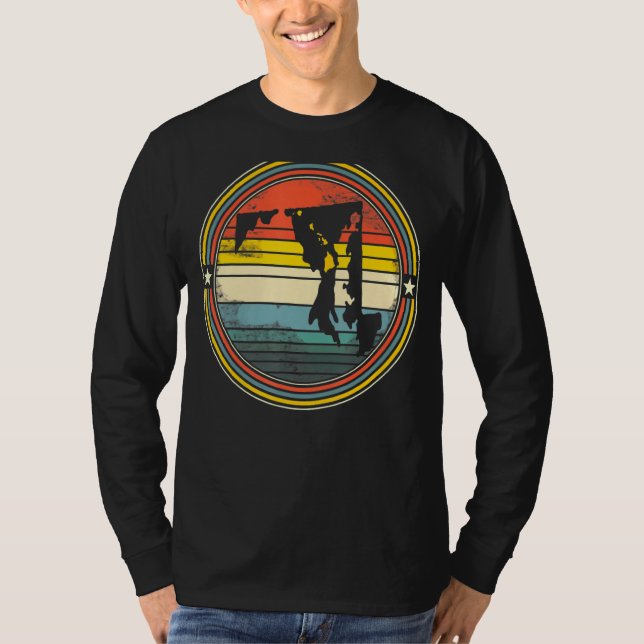 Camiseta Maryland Hawaii Roots Origine State Map Retro Funn (Frente)