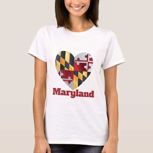 Camiseta Maryland Heart Flag (Frente)