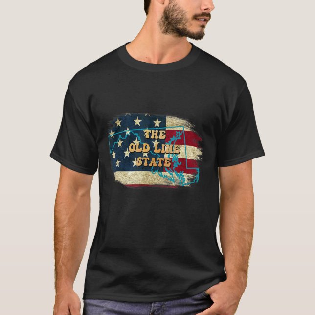 Camiseta Maryland Md Us Flag Motto (Frente)