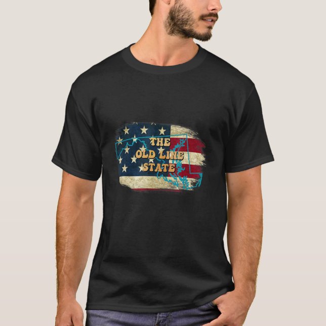 Camiseta Maryland Md Us Flag Motto (Frente)