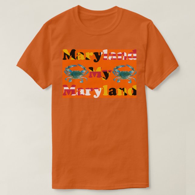 Camiseta Maryland My Maryland com Blue Crabs (Frente do Design)
