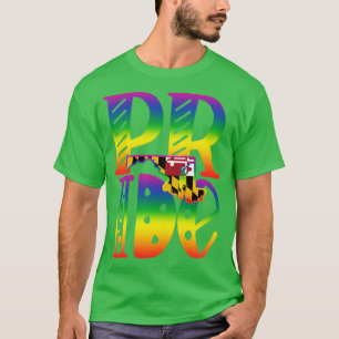 Camiseta Maryland Orgulho gay em letras de blocos de arte