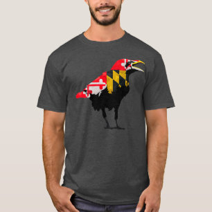 Camiseta Maryland Raven Bird State Pride Sinalizador Premiu