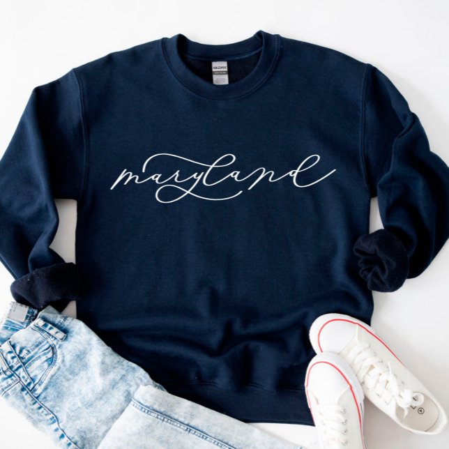 Camiseta Maryland Script State Women’s Sweatshirt (Criador carregado)