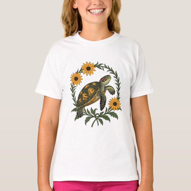 Camiseta Maryland Terrapin And Black Eyed Susan Flowers (Frente)