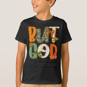 Camiseta Mas Deus Cristão Outono Agradecido Coquete Arco Th