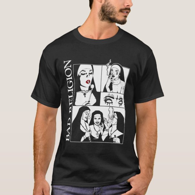 Camiseta Más freiras Religião Fumando (Frente)