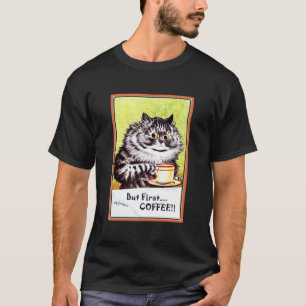 Camiseta "Mas Primeiro Café" Vintage Louis Wain Cat