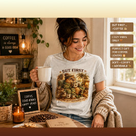 Camiseta Mas Primeiro Capivara de Café Lendo Livro Animal F