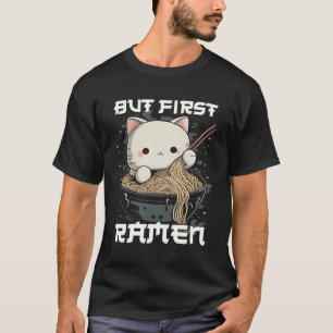 Camiseta Mas Primeiro Ramen Cat Kawaii Anime Japonês Kawaii