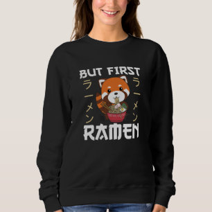 Camiseta Mas Primeiro Ramen Cinto Panda Vermelha Come Ramen