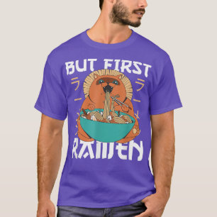 Camiseta Mas primeiro Ramen Cute Cat Come Ramen Noodles