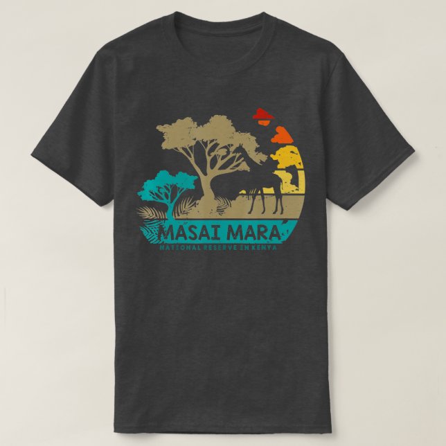 Camiseta Masai Mara Safari Reserva Nacional Quênia Serenget (Frente do Design)
