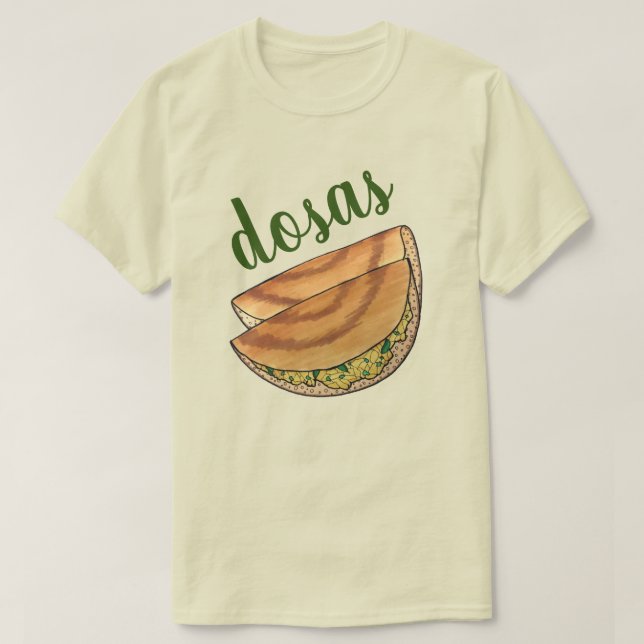 Camiseta Masala Dosas Comida Sul da Índia Batata Dosa (Frente do Design)