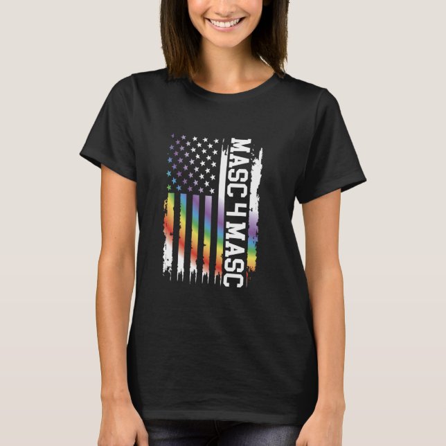 Camiseta Masc 4 Masc Estados Unidos Distante Arco-Íris com  (Frente)
