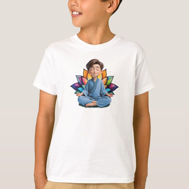 Camiseta Masc Infantil Básica Meditação-2 (Frente)