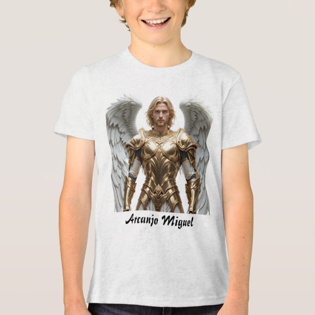 Camiseta Masc Juvenil Básica Arcanjo Miguel (Frente)