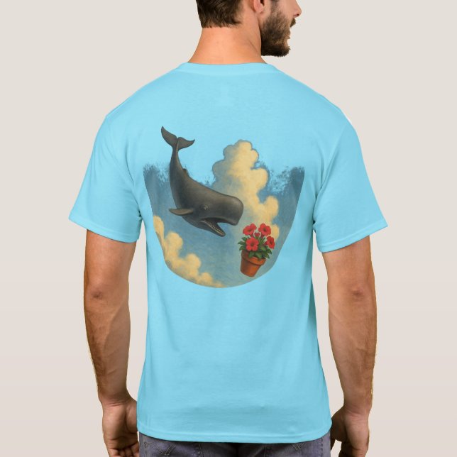 Camiseta Masc. Whale And Bowl Of Petunias - Back (Verso)