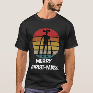 Camiseta Máscara Alegre Natal Siren Head Fantasia para Meni
